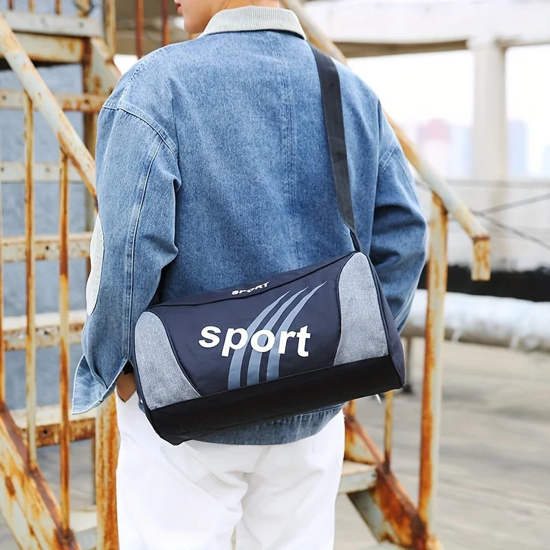 Fashionable Nylon Crossbody Bag for Men with Stylish Letter Design Outdoor Travel Shoulder Pack