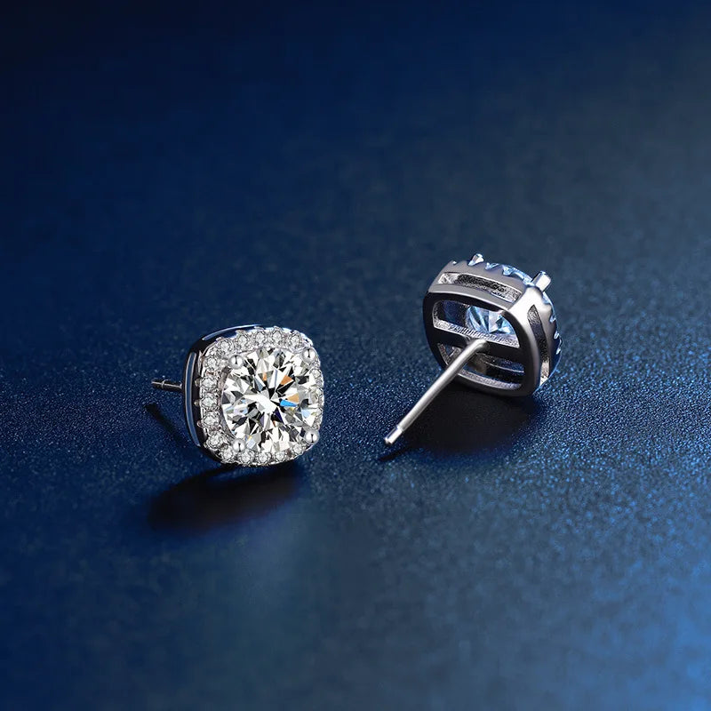 New 925 Sterling Silver Earrings 2CT 5A Zircon for Women Luxury Wedding Engagement Jewelry Stud Earrings Party Gifts