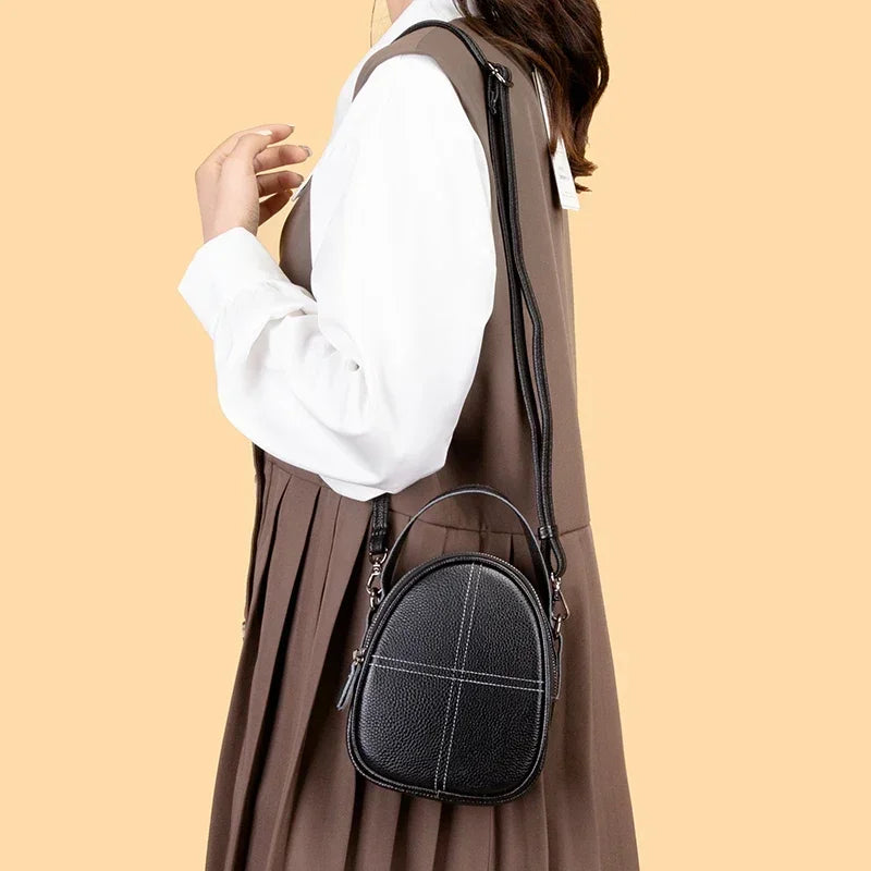 Fashionable High-end Texture Crossbody Bag Hot Sale Genuine Leather Women's Shoulder Bag Mini Mobile Phone Coin Purse Handbag
