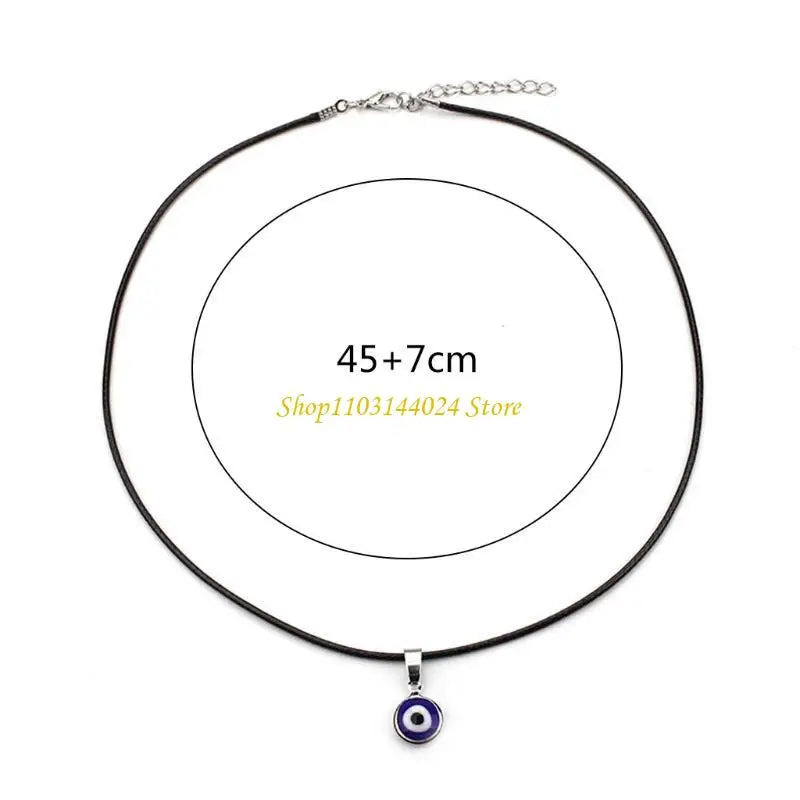 N5KE Blue for Evil Eye Pendant Necklace New Fashionable Women's Good Luck Chain Neckl