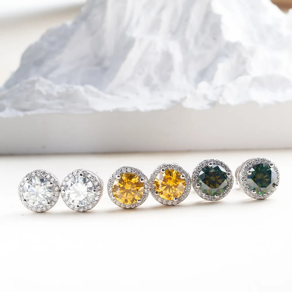 Zircon Earring Stud for Women And Men S925 Sterling Silver 18K Plating Earrings D Color VVS1 As Shinning As Diamond Jewelry