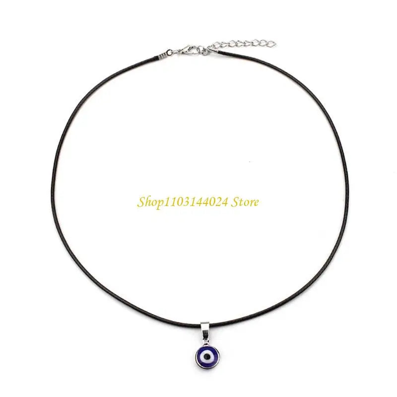 N5KE Blue for Evil Eye Pendant Necklace New Fashionable Women's Good Luck Chain Neckl