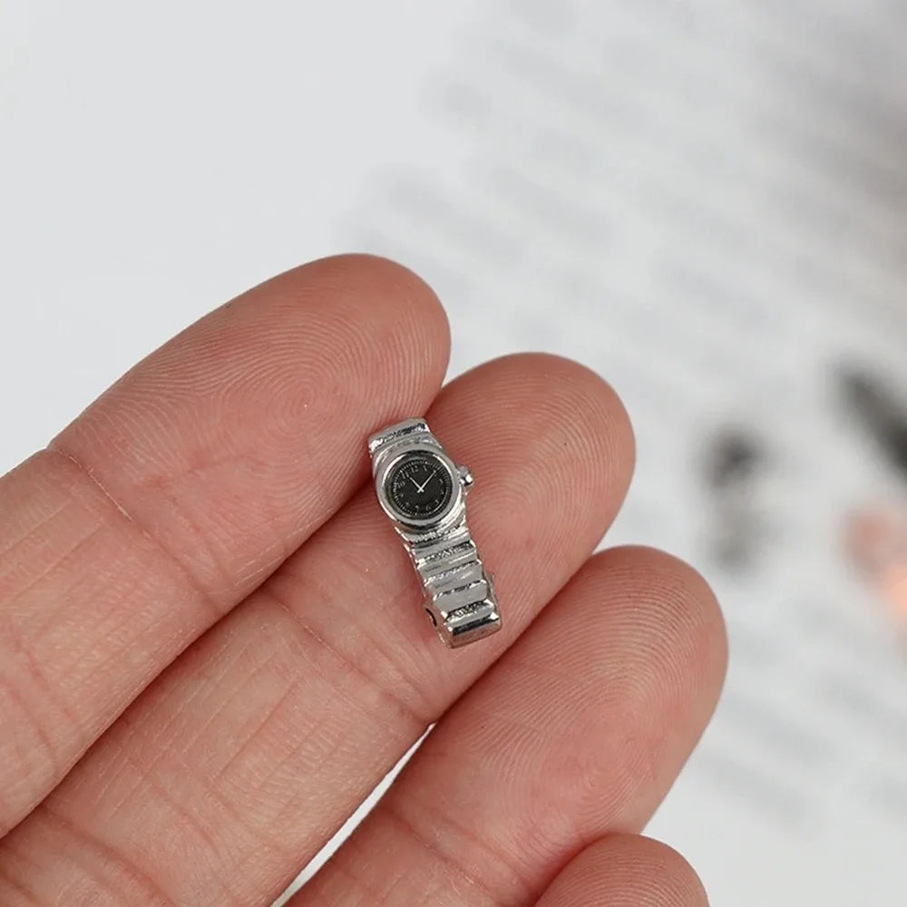 Metal Model Toy Metal Watch Simulation Toy Scene Props Dollhouse Wrist Watch Model Cute Wristwatch Miniature Watch Decorations