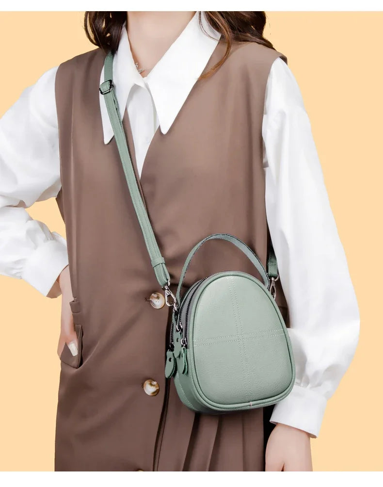 Fashionable High-end Texture Crossbody Bag Hot Sale Genuine Leather Women's Shoulder Bag Mini Mobile Phone Coin Purse Handbag