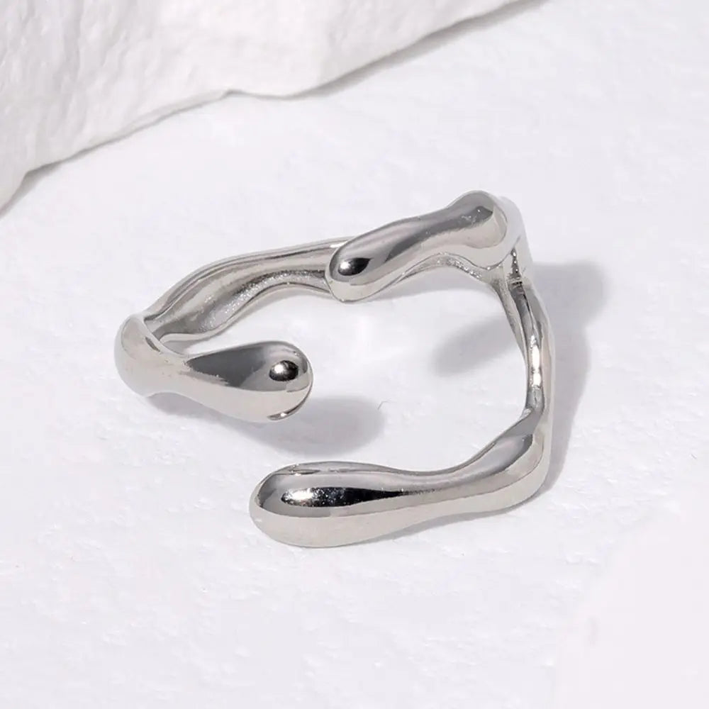 Simple Stainless Steel Adjustable Women's Ring Statement Jewelry for Women Designer Opening Finger Ring Wholesale Dropshipping
