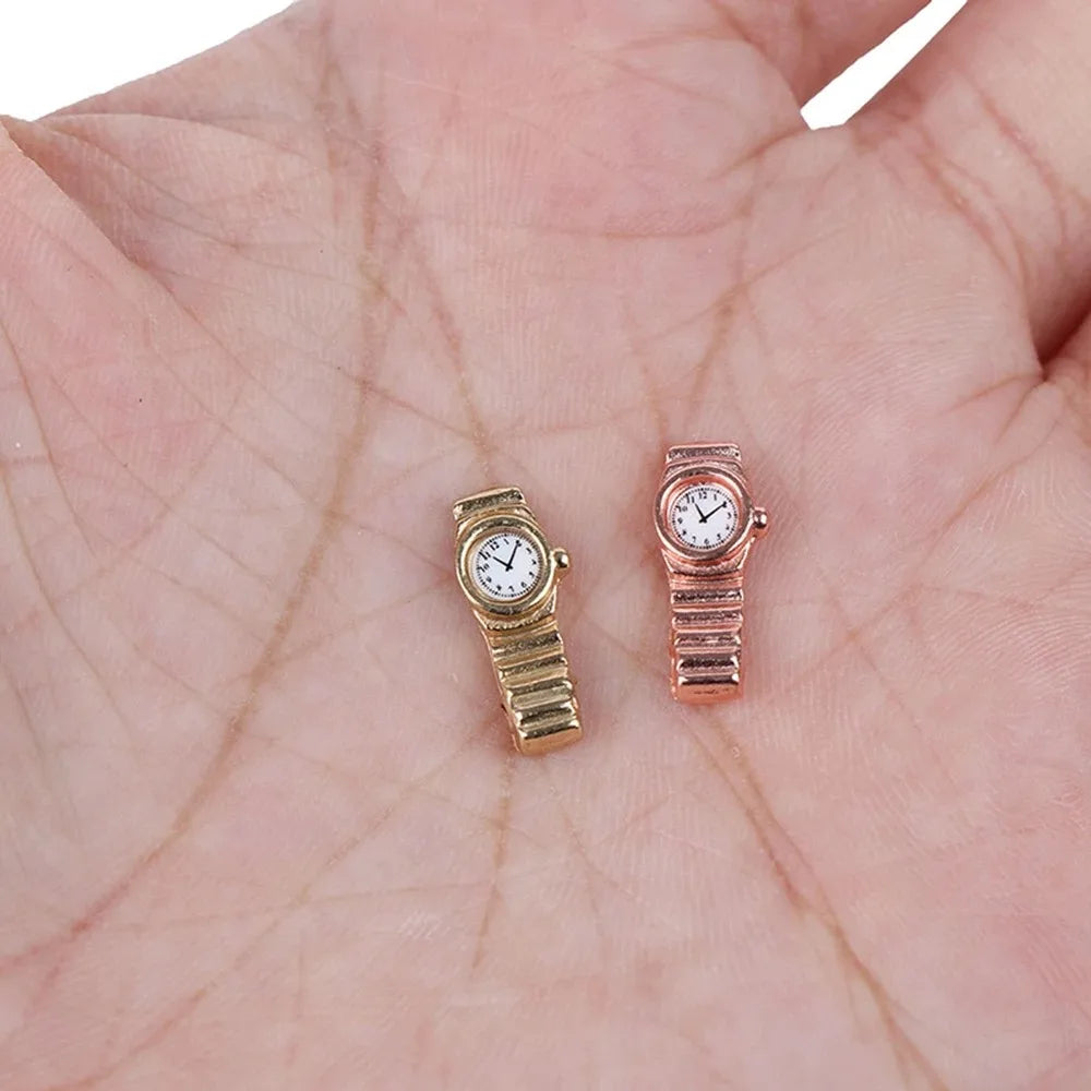 Metal Model Toy Metal Watch Simulation Toy Scene Props Dollhouse Wrist Watch Model Cute Wristwatch Miniature Watch Decorations