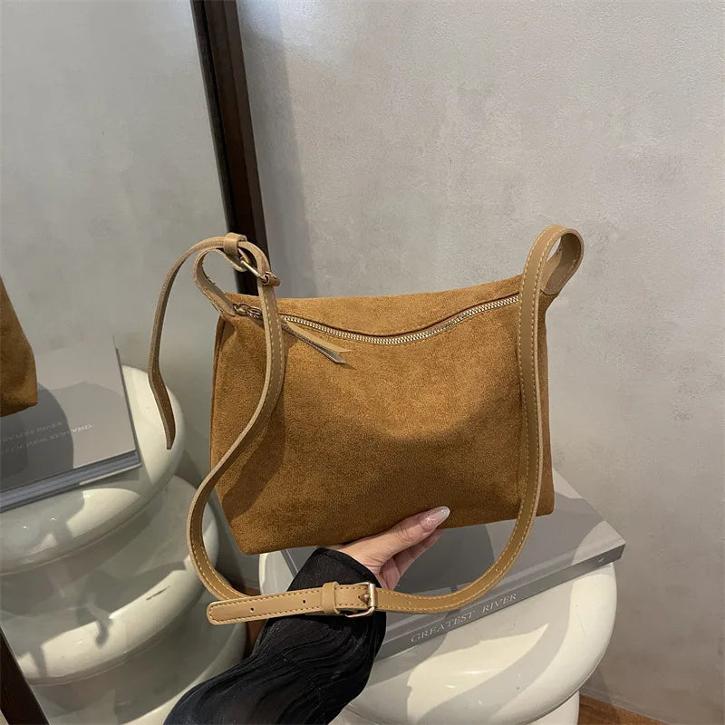 New Suede Relaxed Style Tote Bag new style underarm handbag Travel Shoulder Handbags Fashion Simple Female Crossbody Bag Tote