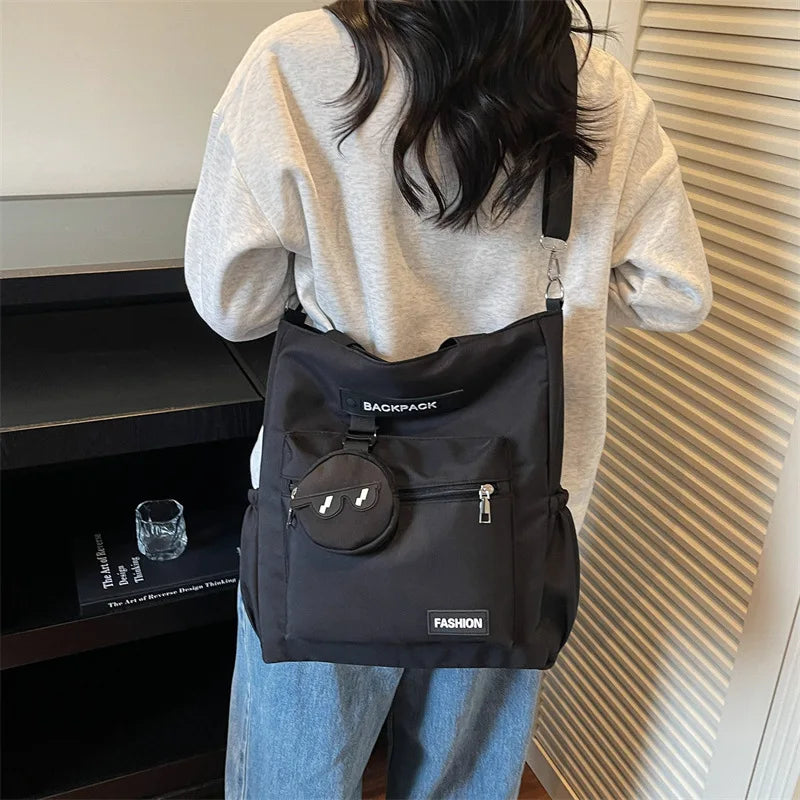 Trendy Crossbody Shoulder Bags for Women Large Capacity Commutre Tote Bag College Style Texture Versatile and Simple Storage Bag