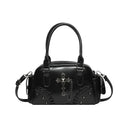 2026 Spring New Punk Gothic Cross Body Bag for Women Small Square Shoulder Bag with Metal Studs Cross Design Edgy Alternative