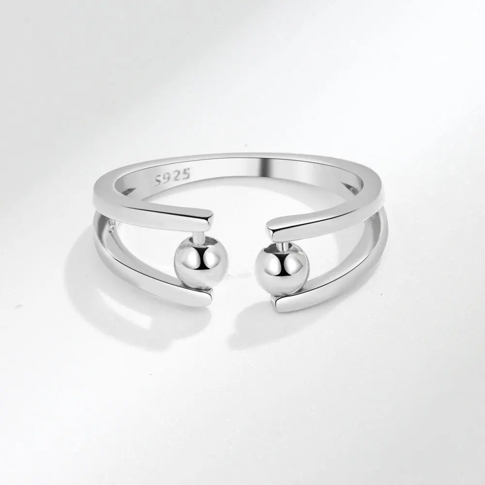 Luxury Infinite Love Adjustable Fidget Rings For Women Rotating Beads Crystal Anxiety Relief Spinning Ring Jewelry Anillos Mujer