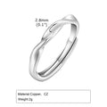 Men's Simple Twisted Rings,Adjustable Metal Minimalist Wedding Ring Mobius Rings,Thin Classic Polished Unisex Ring