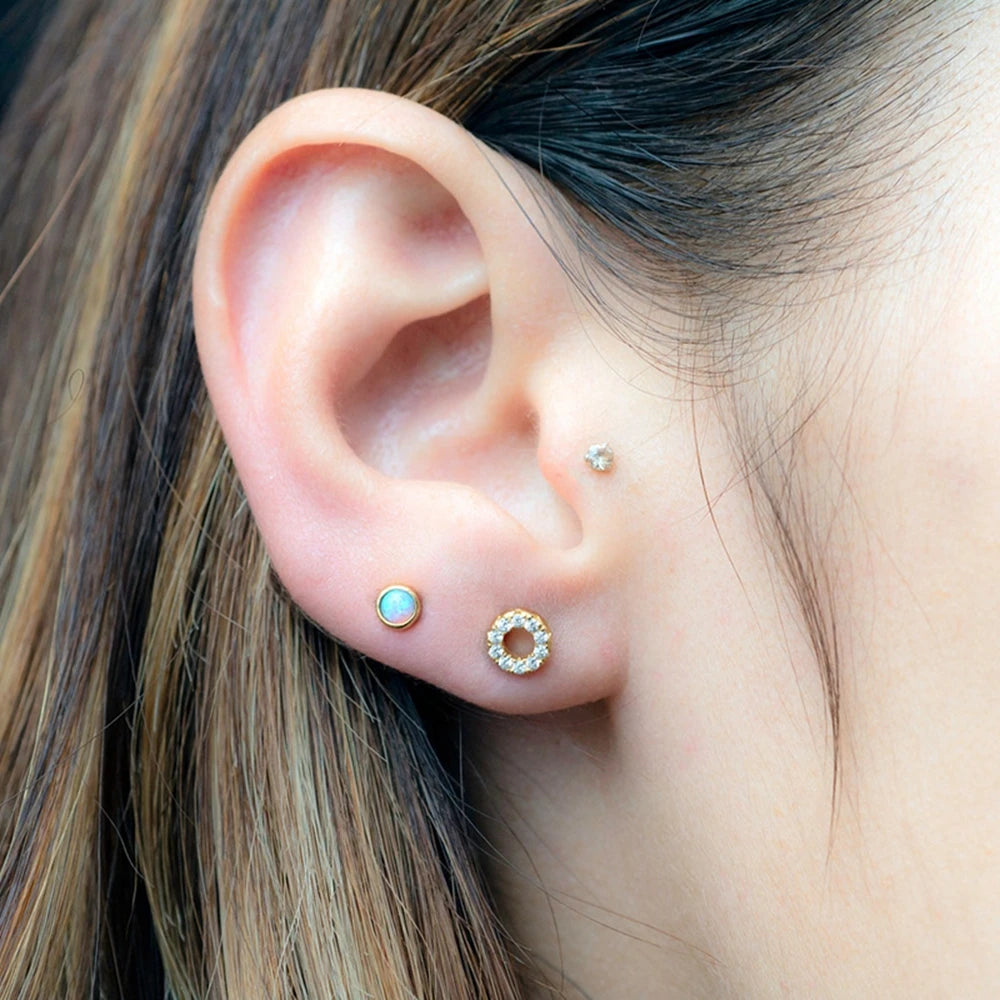 Inlaid Crystal Stud Earrings 925 Sterling Silver Ear Needle CZ Earrings For Women Fashion Popular Jewelry Exquisite Gift