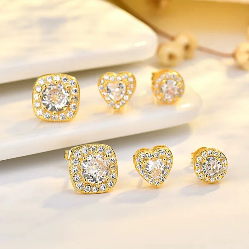 Zircon Earring Stud for Women And Men S925 Sterling Silver 18K Plating Earrings D Color VVS1 As Shinning As Diamond Jewelry