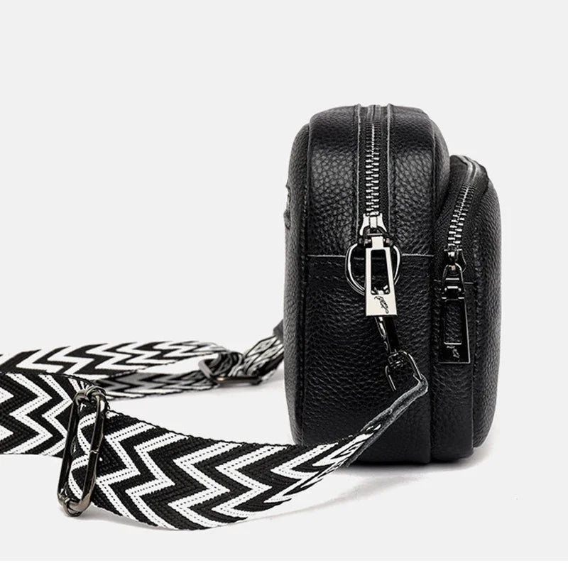 Women Crossbody Bag Multi Space Fashion Design Sense Large Capacity PU Material Lightweight Single Shoulder Bag