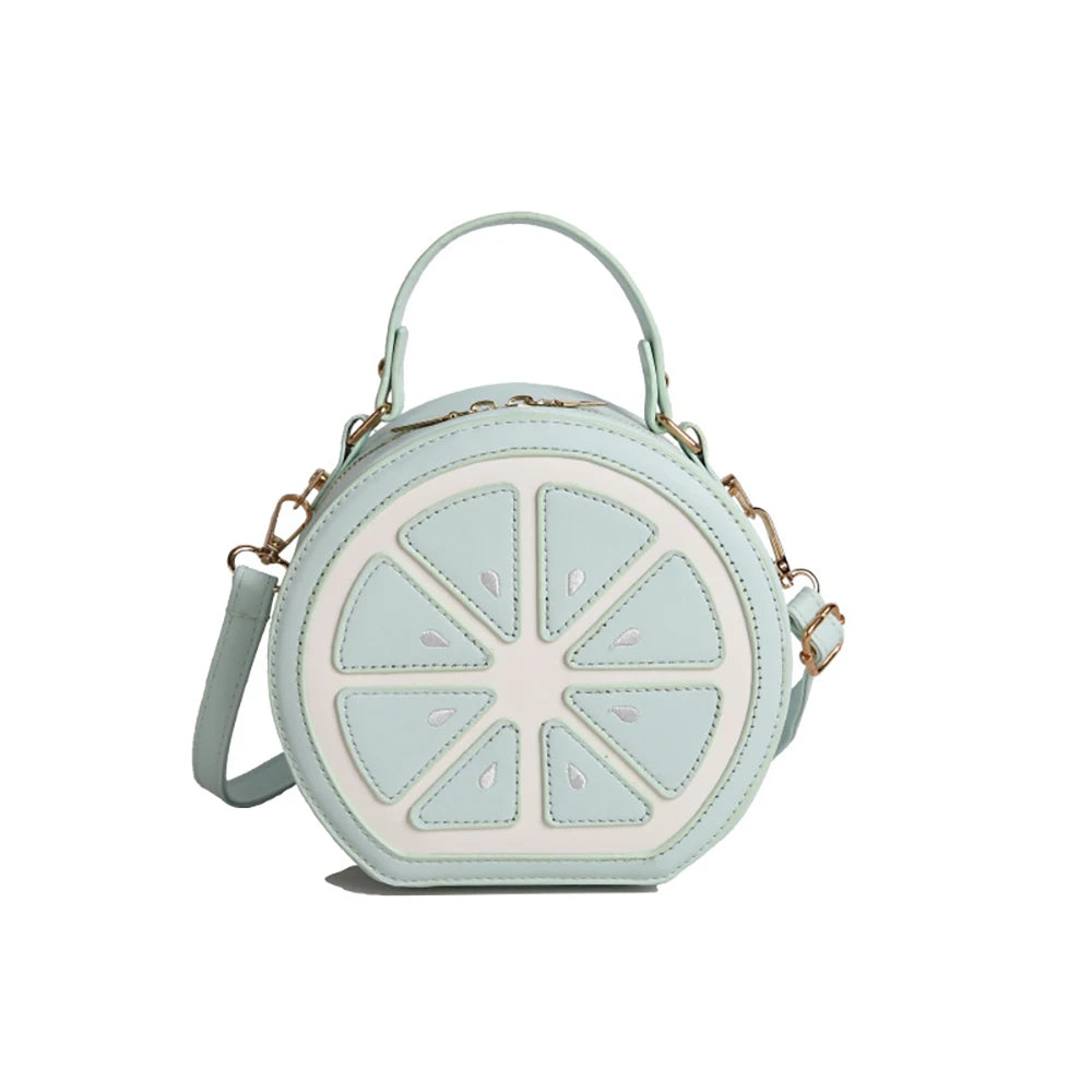 Creative Fruit Design Crossbody Bags for Women Phones Summer Cute Orange-Slices Shaped Circular Small Single Shoulder Bag 2025