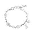Gift-worthy Elegant Silver Bracelet, Geometric Design with Punk-style; Asymmetrical Beaded Jewelry for Women and Fashion Girls.
