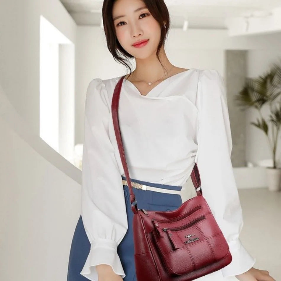 High Quality Soft Leather Luxury Purses and Handbags Women's Bag Designer Multi-pocket Crossbody Shoulder Bag for Women 2024 Sac