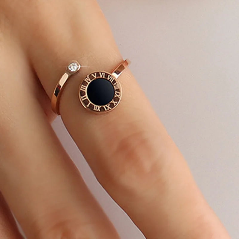 Adjustable Size Roman Ring Man Stainless Steel Rings For Women Fashion Jewelry Accessory Cheap Goods For 2 Uah