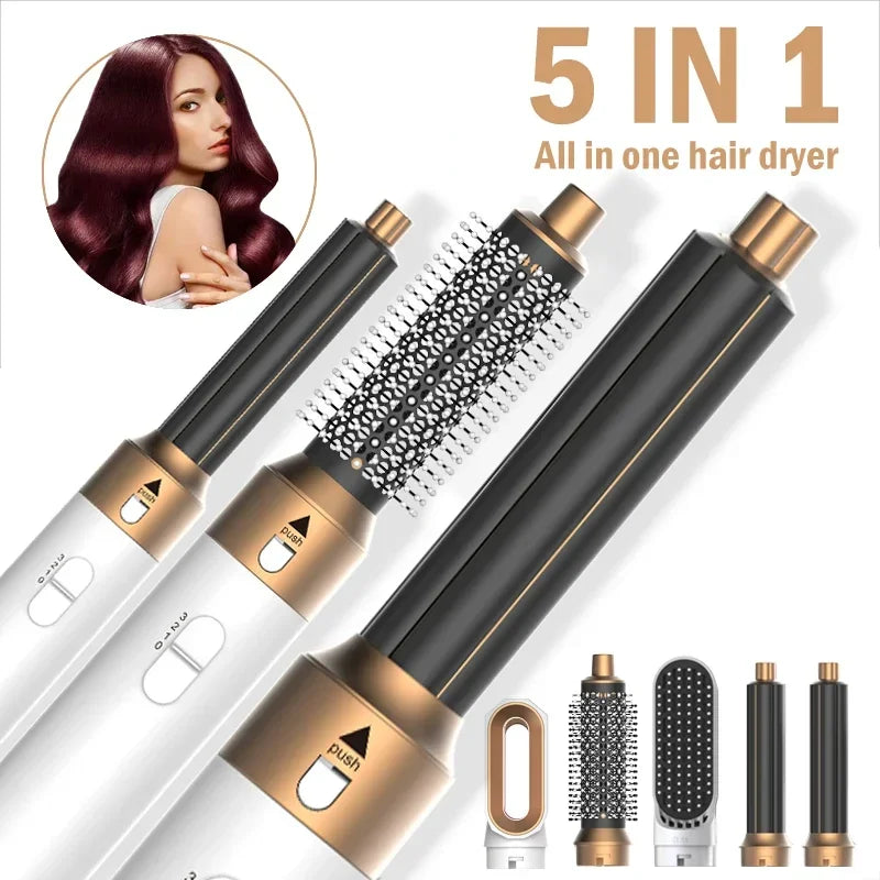 Professional NEW 5 in 1 Hair Dryer Comb Set Professional Hot Air Styler for Hair Curling Straightening and Volumizing At Home