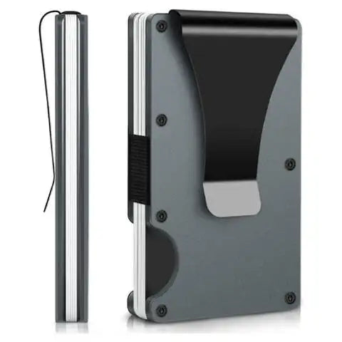 Ultra-Thin & RFID Blocking! Unisex Minimalist Wallet - Scratch-Resistant, Credit Card Holder + Removable Money Clip