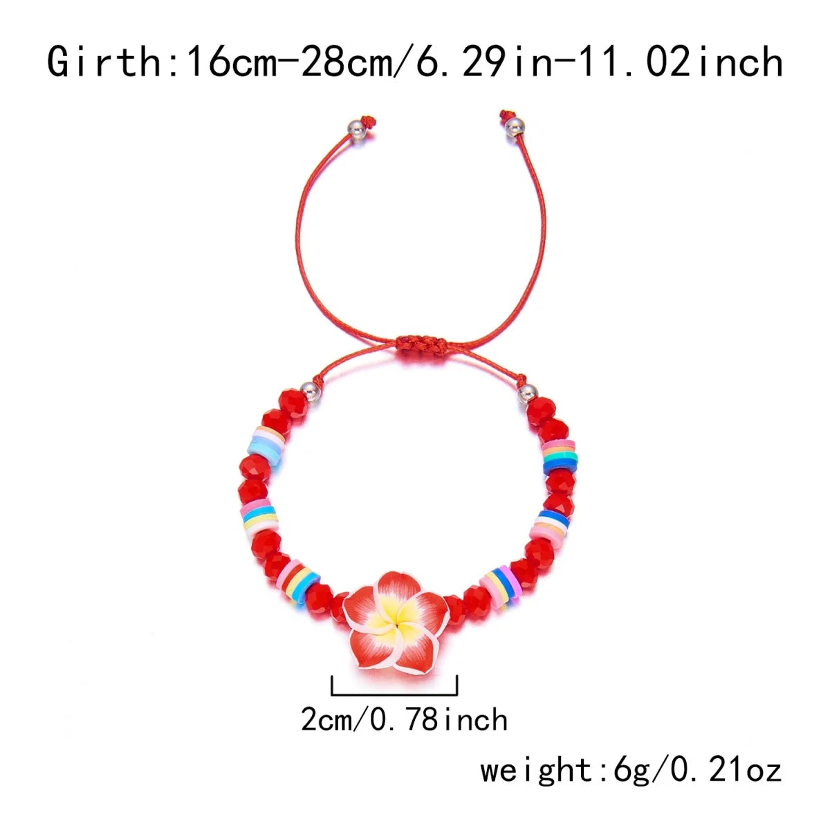 Crystal Beads Soft Polymer Clay Flower Bracelets For Women Men Bohemian Resin Floral Handmade Woven Bangles Summer Party Jewelry