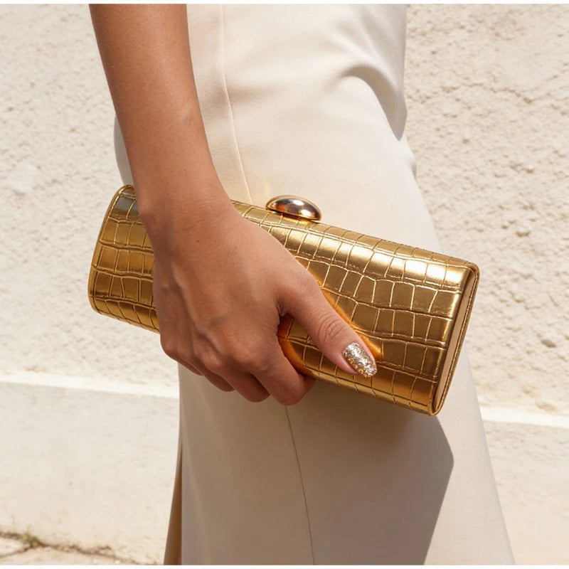 Brand Design Evening Bag Fashion Crossbody Bag Double-sided Crocodile-patterned Chain Shoulder Bag Elegant Women's Clutch Bag