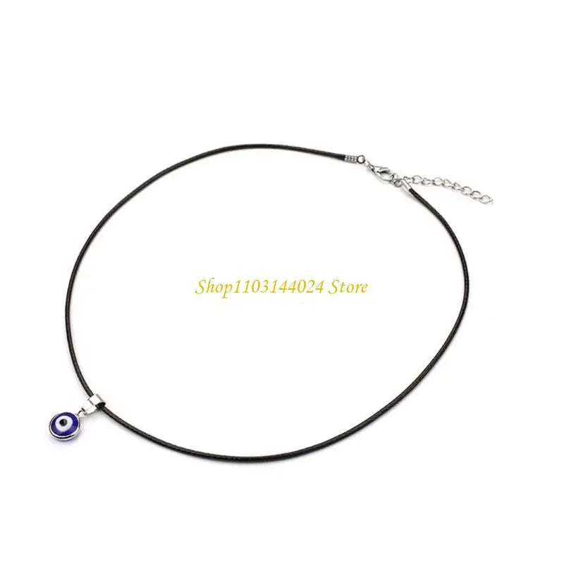 N5KE Blue for Evil Eye Pendant Necklace New Fashionable Women's Good Luck Chain Neckl