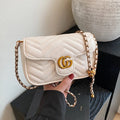 Fashion Design Women's Small Square Stylish Handbag Luxury Chain Crossbody Shoulder Handbags Luxury Embroidered Check Square Bag