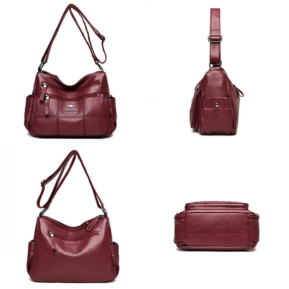 High Quality Soft Leather Luxury Purses and Handbags Women's Bag Designer Multi-pocket Crossbody Shoulder Bag for Women 2024 Sac