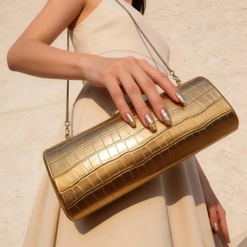 Brand Design Evening Bag Fashion Crossbody Bag Double-sided Crocodile-patterned Chain Shoulder Bag Elegant Women's Clutch Bag