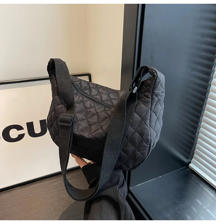 2025 Spring Grid Dumpling Bag Women Crossbody Shoulder Bag ins Design Casual Daily Use Purse