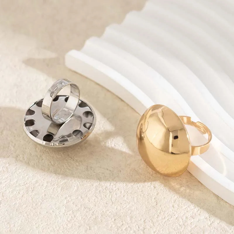 Stainless Steel Adjustable Ring Women Vintage Aesthetic Ring Wedding Fashion Jewelry Geometric Adjustable Rings Jewelry