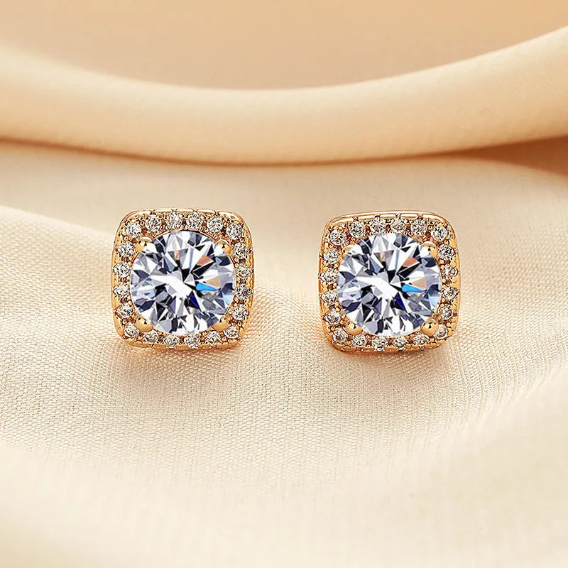 Zircon Earring Stud for Women And Men S925 Sterling Silver 18K Plating Earrings D Color VVS1 As Shinning As Diamond Jewelry