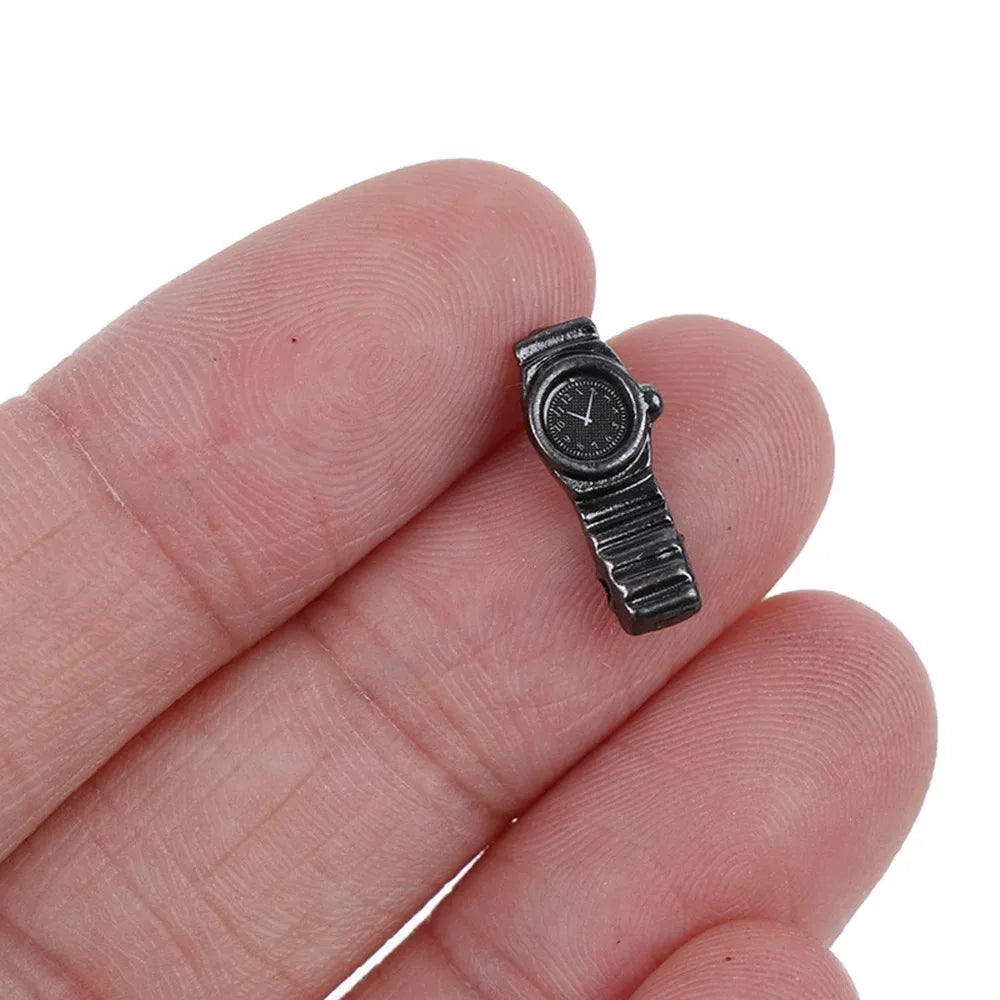Metal Model Toy Metal Watch Simulation Toy Scene Props Dollhouse Wrist Watch Model Cute Wristwatch Miniature Watch Decorations