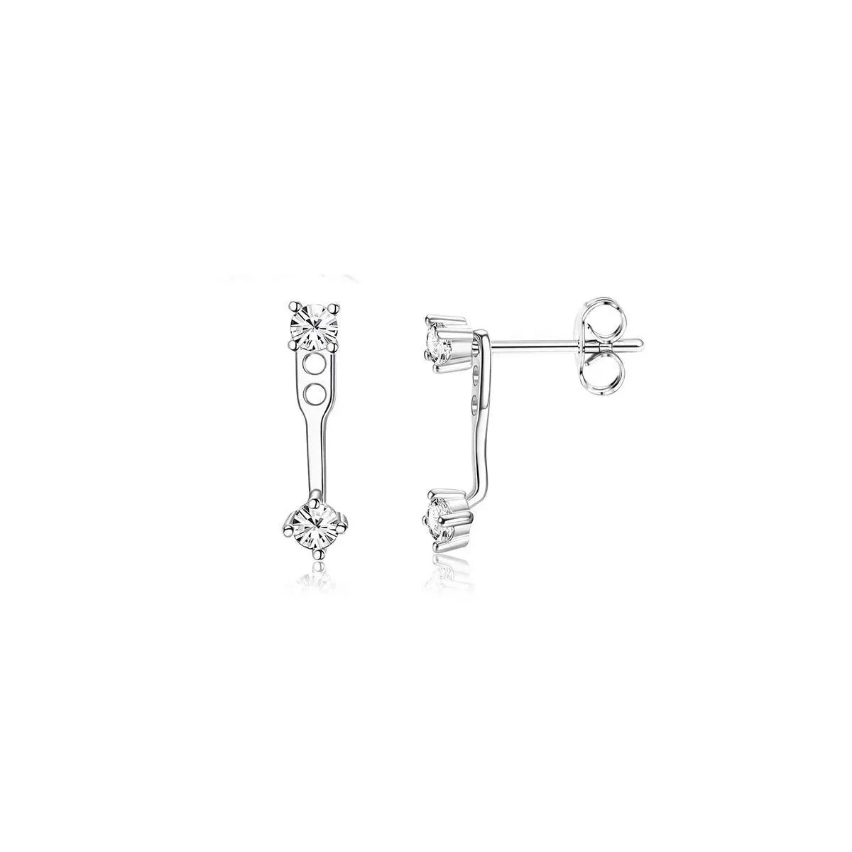 Dazzling Zircon Back Hanging Earring Stud Jackets Earrings For Women Niche Design Daily Accessories  Party Wedding Jewelry Gift