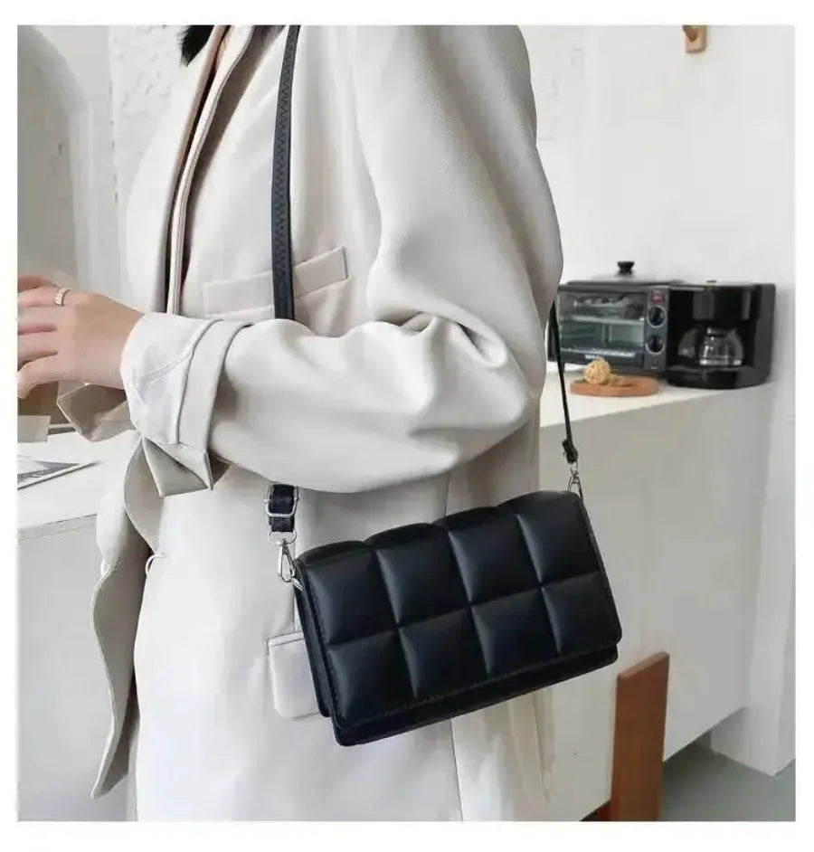 Luxury Shoulder Bag for Women Trendy PU Leather Handbag Summer Square Shoulder Bag Messenger Bag