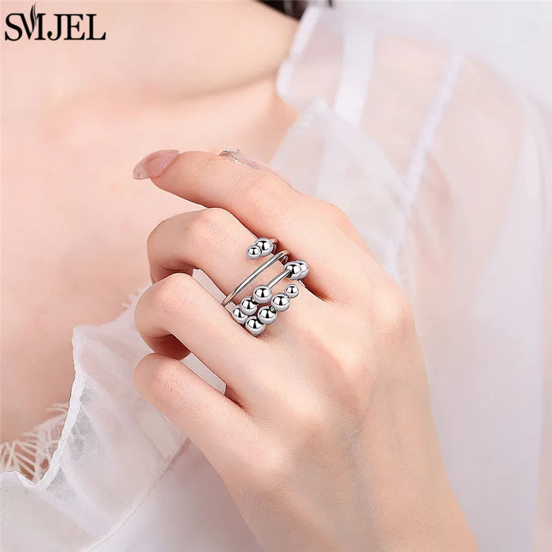 Luxury Rotating Anxiety Animal Rings for Women Spinner Fidgets Cute Flower Heart Dragonfly Anti Stress Ring Wedding Jewelry