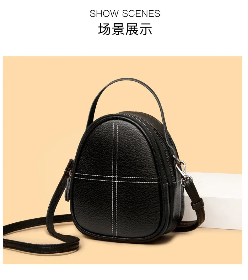 Fashionable High-end Texture Crossbody Bag Hot Sale Genuine Leather Women's Shoulder Bag Mini Mobile Phone Coin Purse Handbag