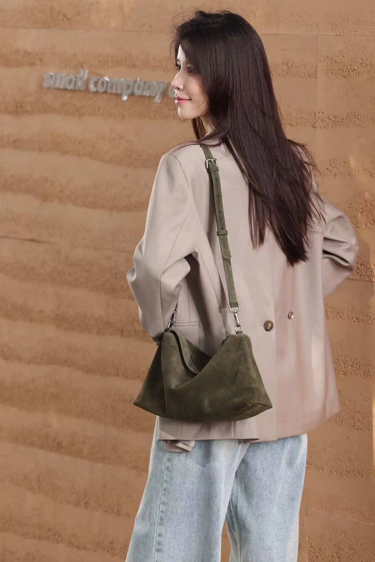 Genuine Grade Autumn Winter Big Boston Luxury Designer Tote Soft Matte Suede Leather Women Handbag Female Shoulder Crossbody Bag