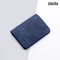 Ultra-Thin Mini Wallet Card Holder Unisex Design for Men Women Multifunctional with License/ID Vertical Leather Case for Storage