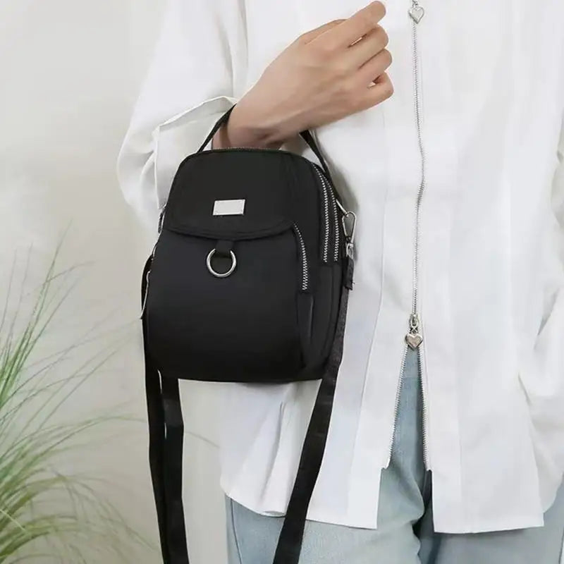 Fashion Simple Oxford Women's Crossbody Bag with Multiple Zipper Pockets Casual Mini Shoulder Bag with Chic Design for Daily Use