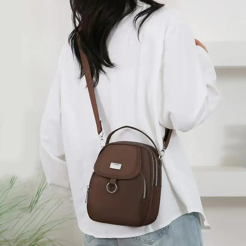 Fashion Simple Oxford Women's Crossbody Bag with Multiple Zipper Pockets Casual Mini Shoulder Bag with Chic Design for Daily Use