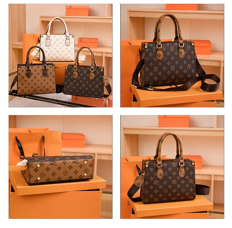 Elegant Ladies Handbag Retro Printed Crossbody Bag for Women Luxury Designer Leather Material Messenger Handbag for Travel