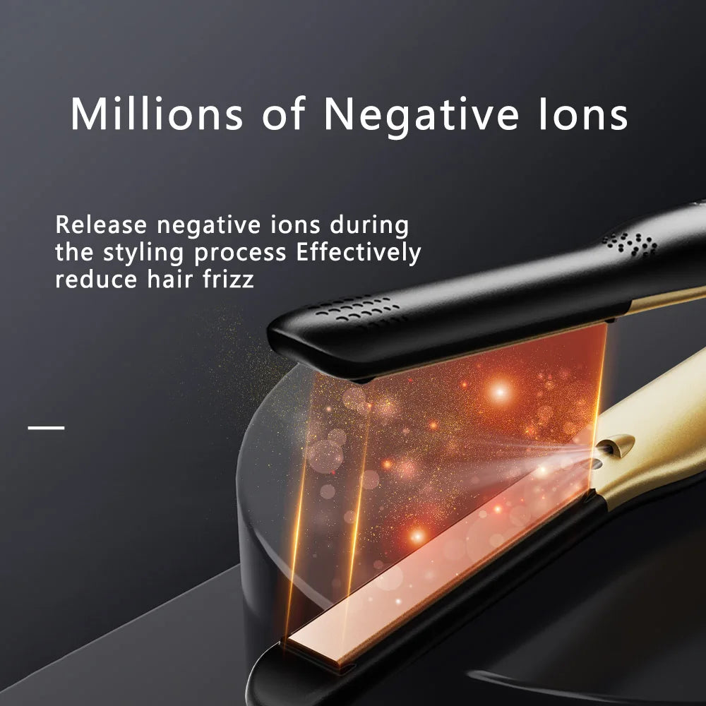 Professional Hair Straightener-Ionic Flat Iron with Negative ions men's hair styler, Anti-Scald Handle for Frizz-Free Styling
