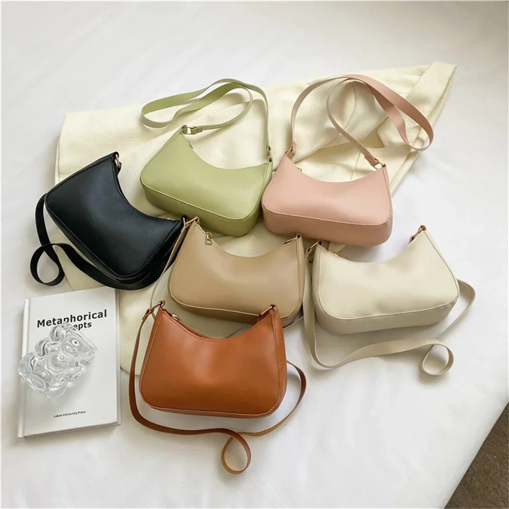 2022 Women's Bag Women's Fashion Handbags Freeshiping Low Price Retro Designer Luxury Bag Solid Color PU Leather Shoulder Bags