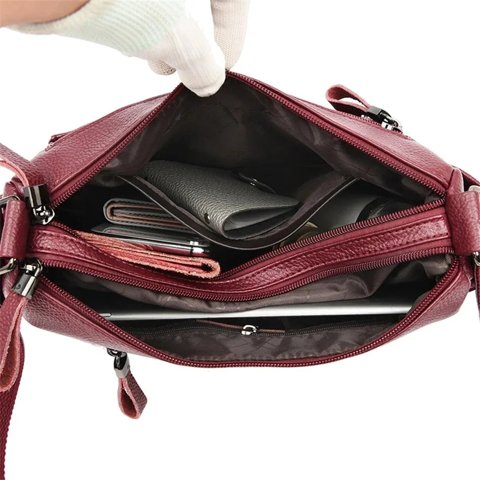 High Quality Soft Leather Luxury Purses and Handbags Women's Bag Designer Multi-pocket Crossbody Shoulder Bag for Women 2024 Sac