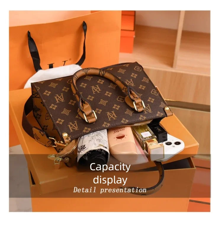 Elegant Ladies Handbag Retro Printed Crossbody Bag for Women Luxury Designer Leather Material Messenger Handbag for Travel