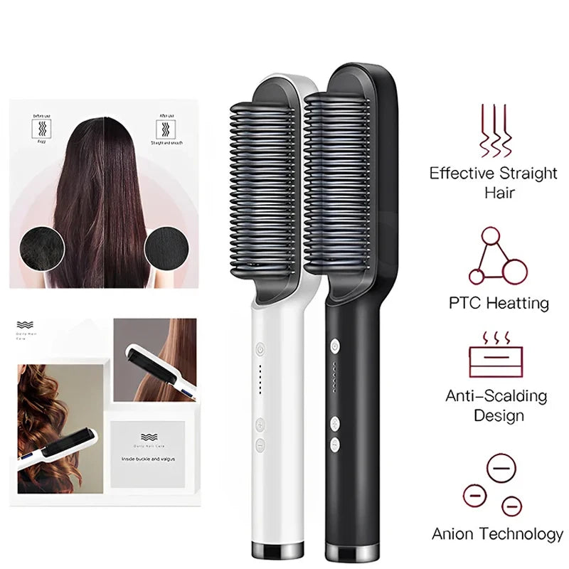 Professional Hair Tyling Tools Salon Steam Styler Hot Mist Nourish Hair Care Water Tank Steam Hair Straightener Brush