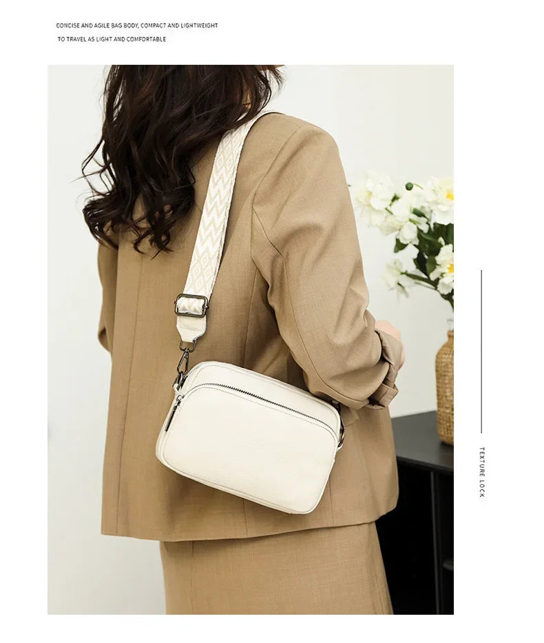 Women Crossbody Bag Multi Space Fashion Design Sense Large Capacity PU Material Lightweight Single Shoulder Bag