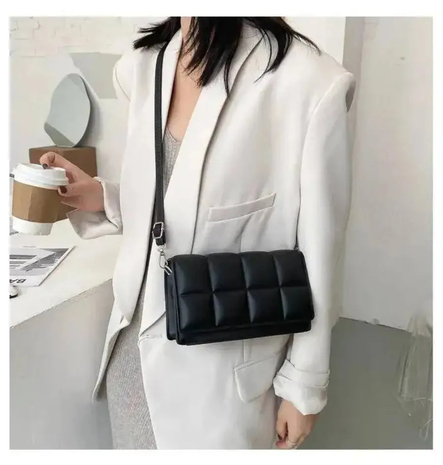 Luxury Shoulder Bag for Women Trendy PU Leather Handbag Summer Square Shoulder Bag Messenger Bag